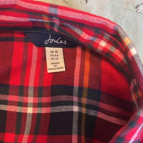 Joules Light Flannel button down size 14 - Picture 3 of 3